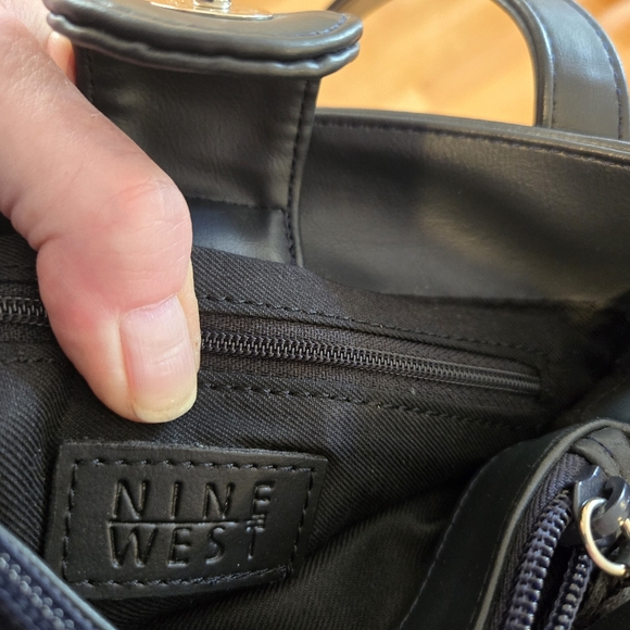 NWOT Nine West Black Leather Shoulder Bag - Picture 16 of 16